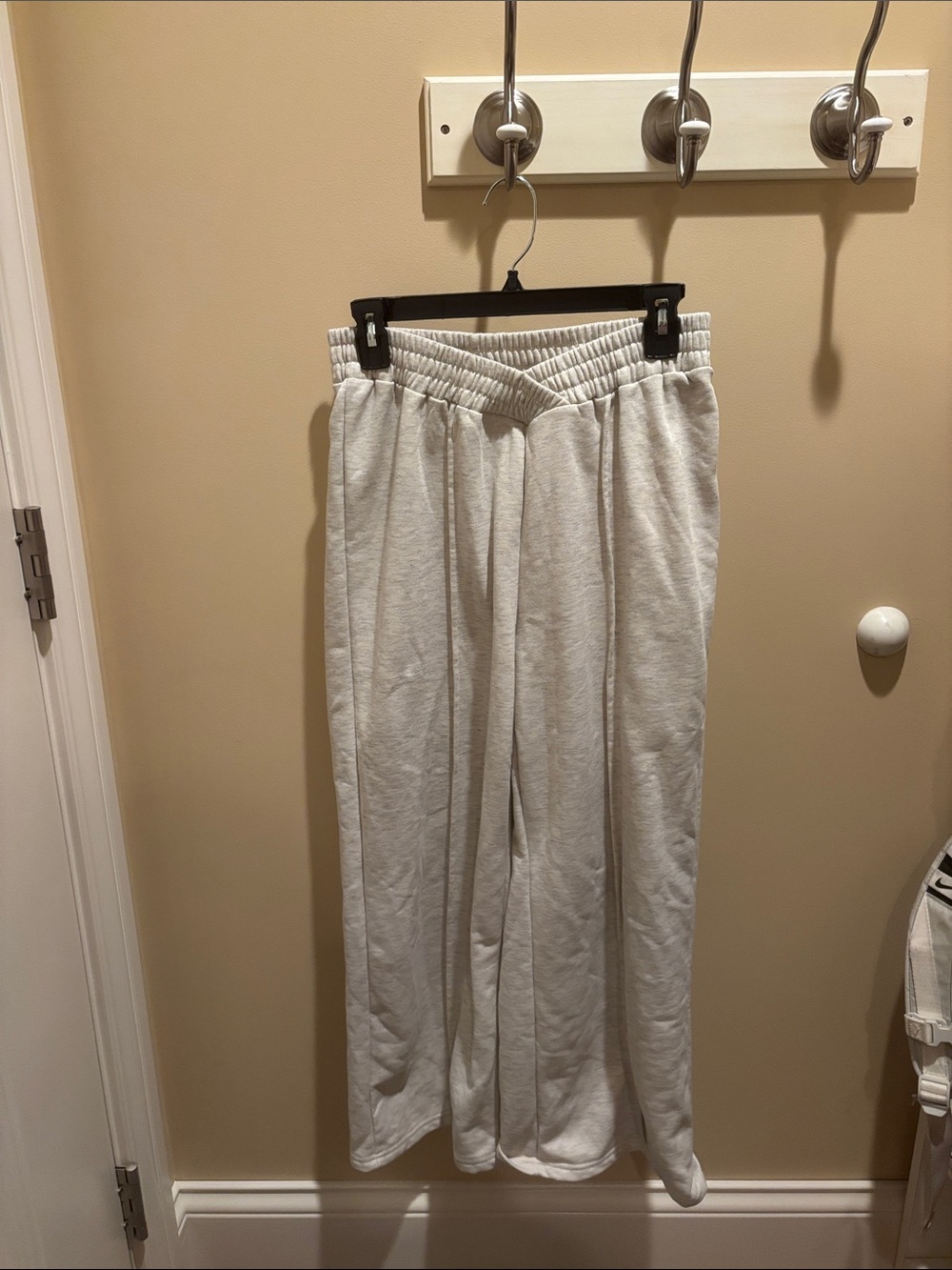 SHEIN Light Gray Wide-Leg Track Pants
